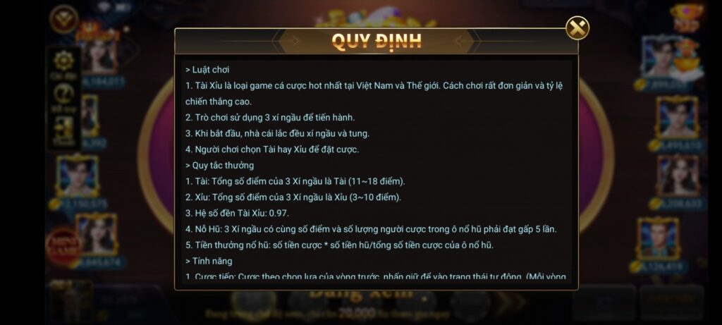 Quy định cá cược tài xỉu chi tiết nhất